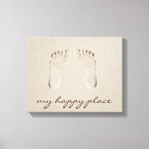 Barefoot Footprint in Sand Canvas Print