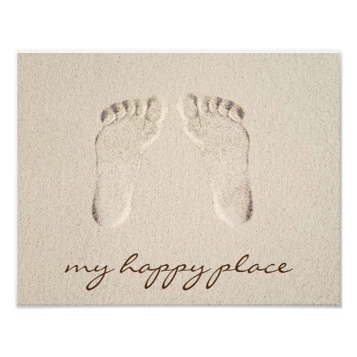 Barefoot Footprint in Sand Photo Print
