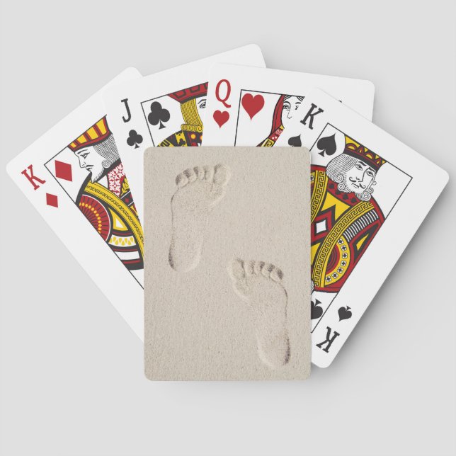 Barefoot Footprints in Sand  Poker Cards (Back)