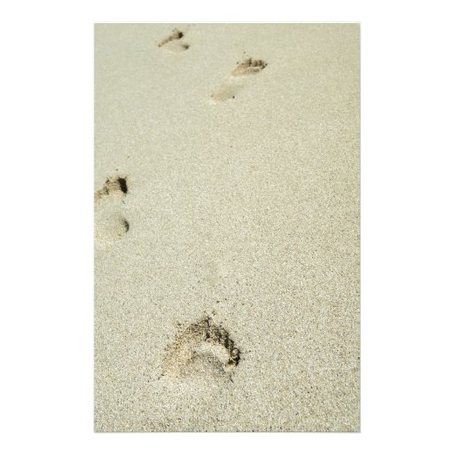 Footprints In The Sand Stationery, Custom Footprints In The Sand Stationary