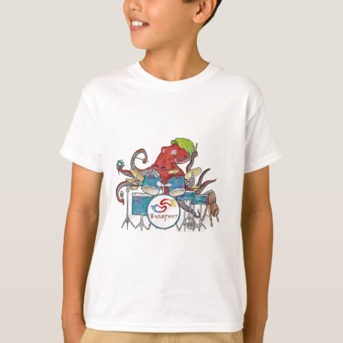 Barefoot Groove Octopus Drummer T_Shirt
