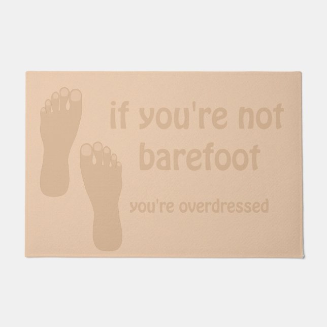 Barefoot Hippie Welcome Doormat (Front)