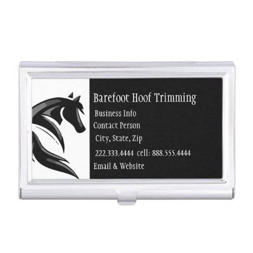 Barefoot Hoof Trimming Black White Classic Busines Business Card Case