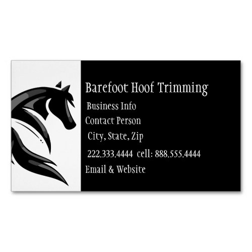 Barefoot Hoof Trimming Black White Classic Busines Business Card Magnet
