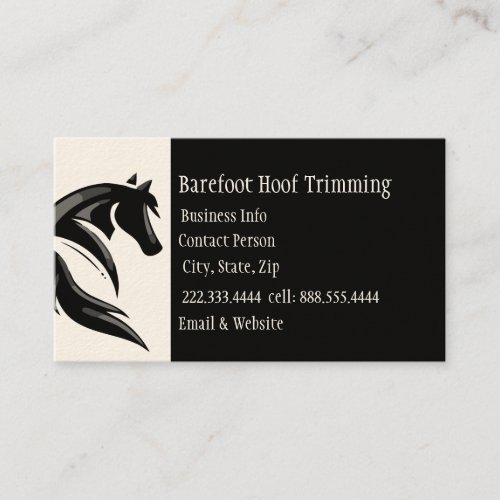 Barefoot Hoof Trimming Black White Classic Business Card