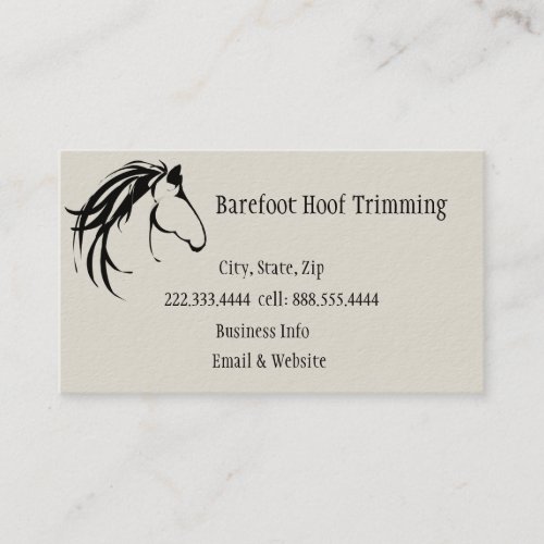 Barefoot Hoof Trimming Classic Horse Logo Business Card