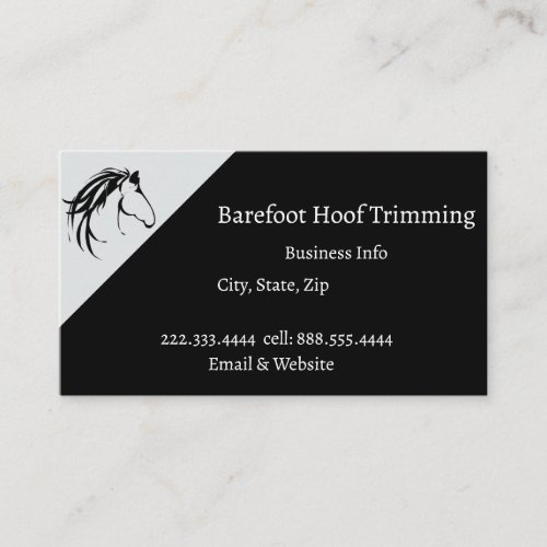 Barefoot Hoof Trimming Classic Horse Logo  Business Card
