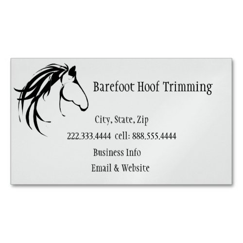 Barefoot Hoof Trimming Classic Horse Logo Business Card Magnet