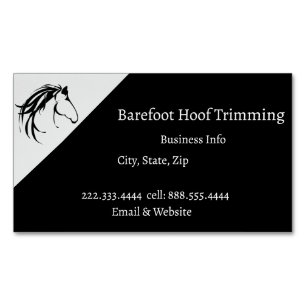 Barefoot Hoof Trimming Classic Horse Logo Business Card Magnet