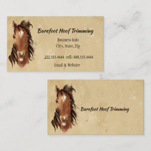 Barefoot Hoof Trimming Farrier Fun Horse Logo Business Card