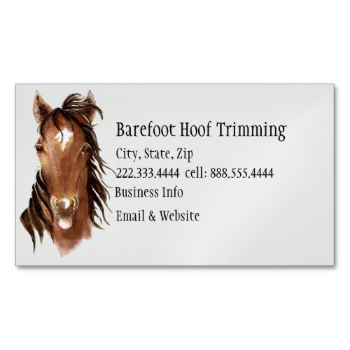 Barefoot Hoof Trimming Fun Horse Logo Business Card Magnet