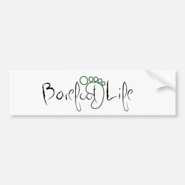 barefoot life-2 bumper sticker (Front)