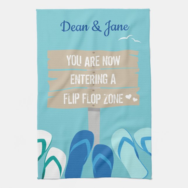 Barefoot on the Beach Thalassophile Quote Towel (Vertical)