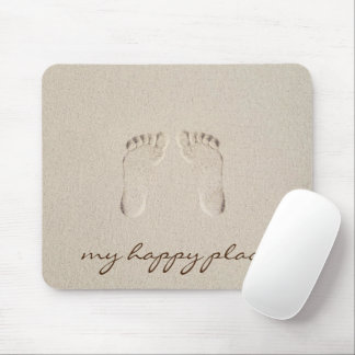 Barefoot Prints in Beach Sand Mouse Pad