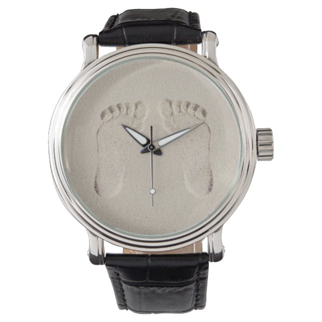 Barefoot Prints in Beach Sand  Watch (Front)