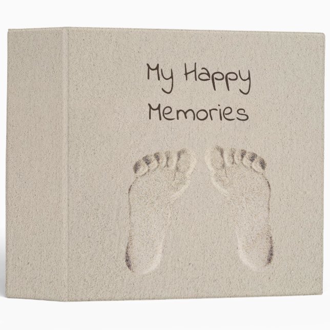 Barefoot Prints in Sand  3 Ring Binder (Front/Spine)