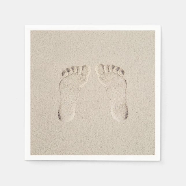 Barefoot Prints in Sand  Napkins (Front)