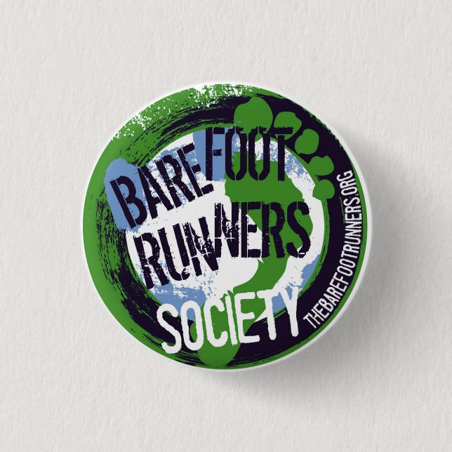 Barefoot Runners Society Artsy Round Button (Front)