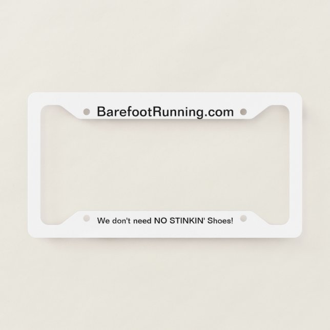 Barefoot Running License Plate Frame (Front)