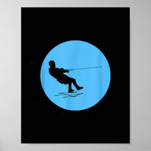 Barefoot water skiing motorboat sport aquatic poster