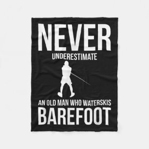Barefoot Water Skiing Water Skis  Fleece Blanket