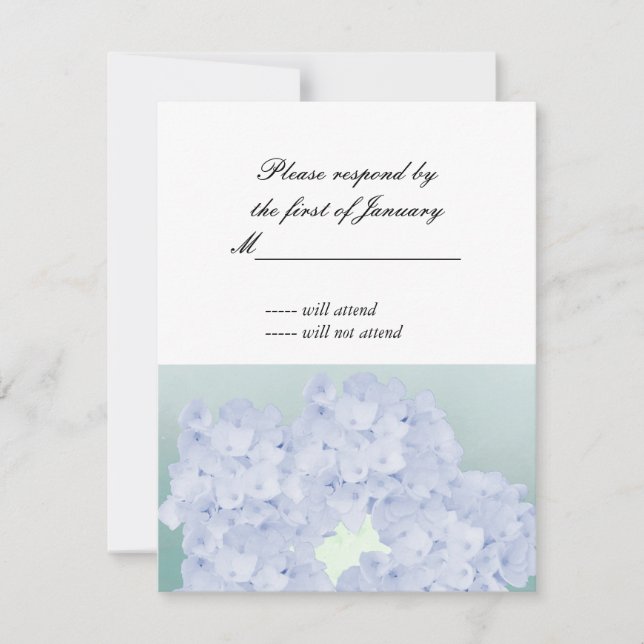 Barely Blue Hydrangea Reply Card (Front)