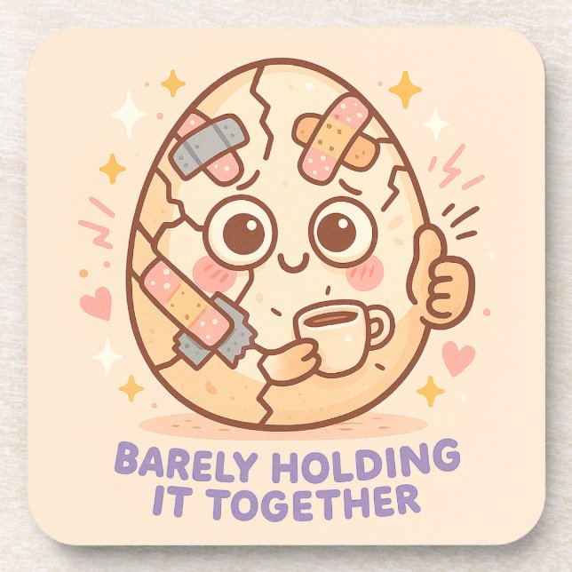 Barely Holding It Together Beverage Coaster (Front)