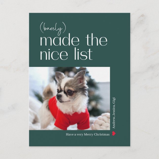 Barely Made It Editable Color Holiday Postcard (Front)