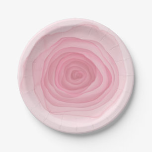 Barely Pink Acid Paint Rose in Subtle Pink Paper Plates