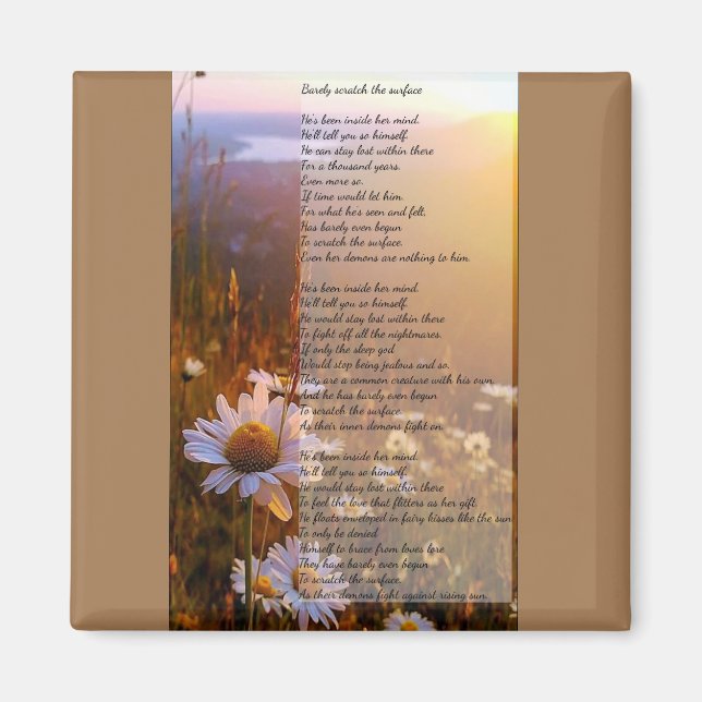 Barely scratch the surface poem magnet (Front)