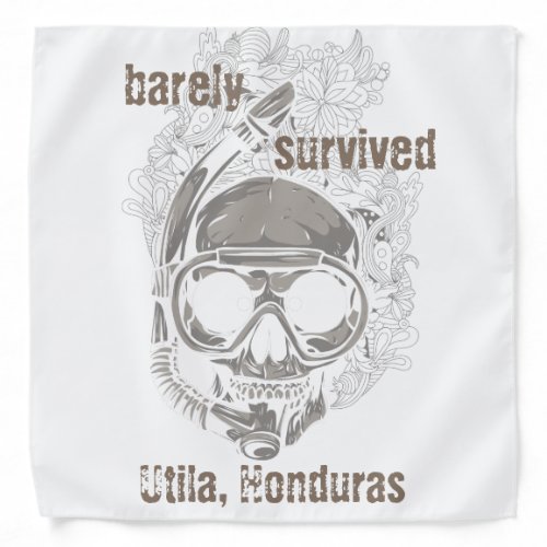 barely survived Utila Honduras Skull Diver Diving Bandana