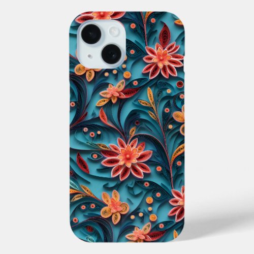 Barely There Seamless floral paper pattern iPhone 15 Case