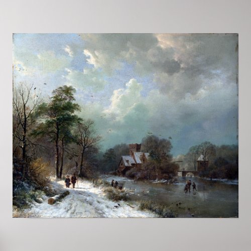 Barend Cornelis Koekkoek Winter Landscape Holland Poster