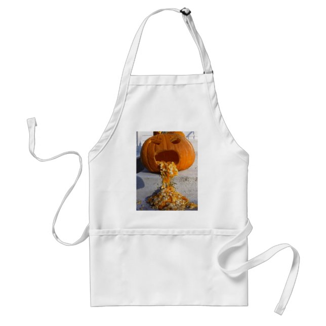 Barfing Pumpkin Adult Apron (Front)