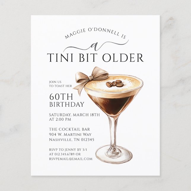 BARGAIN A Tini Bit Older Martini 60th Birthday (Front)