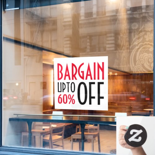 Bargain Discount Window Cling