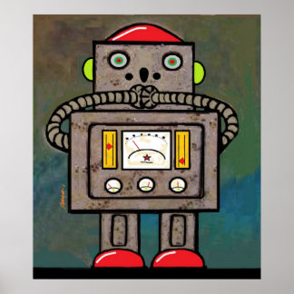 BargasArtworks Suprised Robot Print