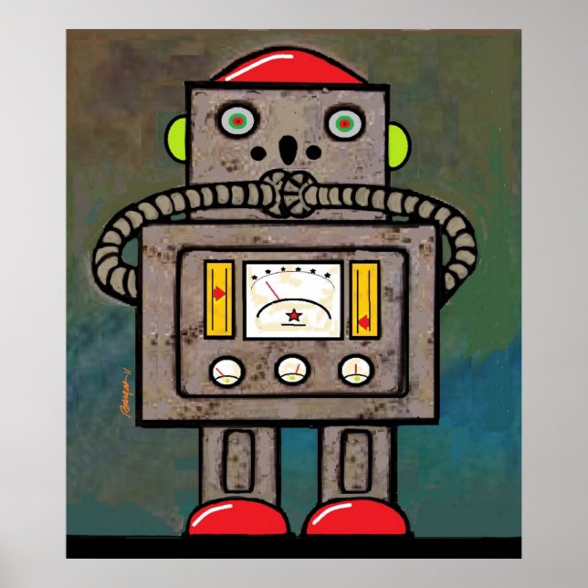 BargasArtworks Suprised Robot Print (Front)