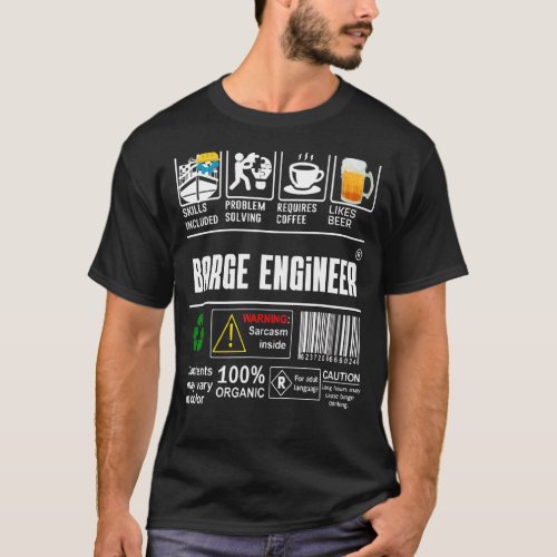 Barge Engineer Label Skills Problem Solving Coffee T_Shirt