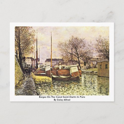 Barges On The Canal Saint_Martin In Paris Postcard