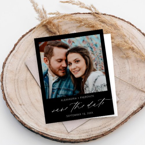 Bargin Instant Photo Black Chic Save the Date