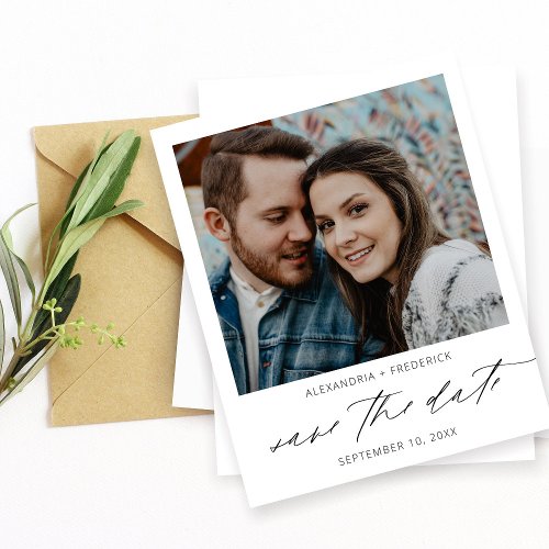 Bargin Instant Photo White Chic Save the Date