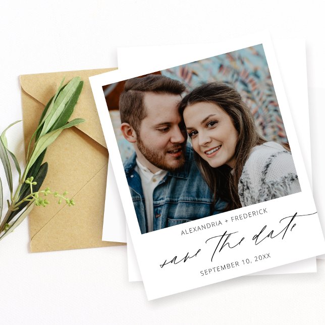 Bargin Instant Photo White Chic Save the Date