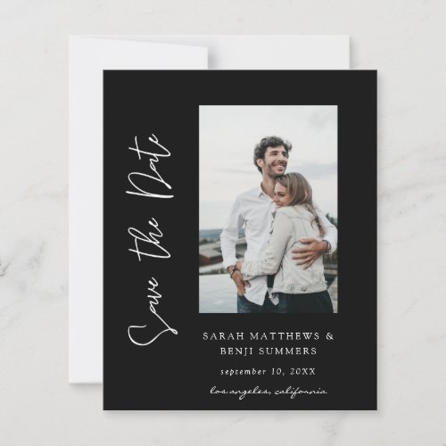 Bargin Photo  Hand Typography Save the Date Black