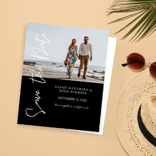 Bargin Photo & Typography Save the Date Black 4