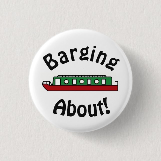 Barging About Canal Boat Button (Front)