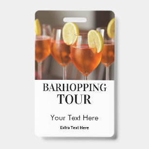 Barhopping City Bars Tour Photo & Logo Badge
