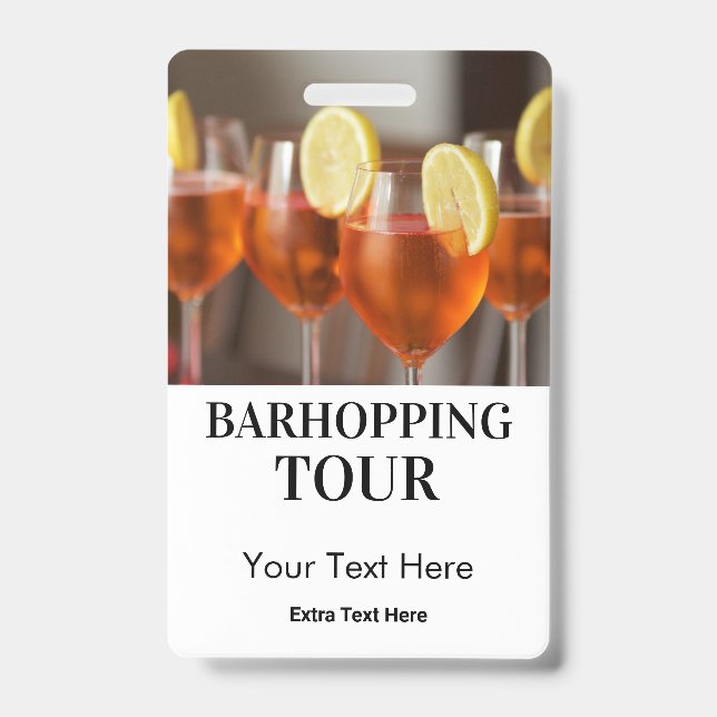 Barhopping City Bars Tour Photo & Logo Badge (Front)
