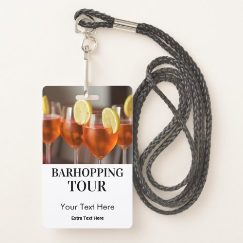 Barhopping City Bars Tour Photo  Logo Badge