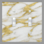 Bari Gold and White Marble Stone Printed Modern Light Switch Cover